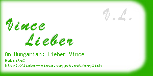 vince lieber business card